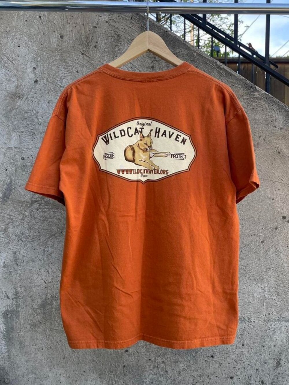 Orange Wildcat Haven double sided t shirt size medium/large